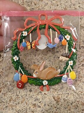 Wilhelm Schweizer Pewter Easter Wreath Ornament (NWT)